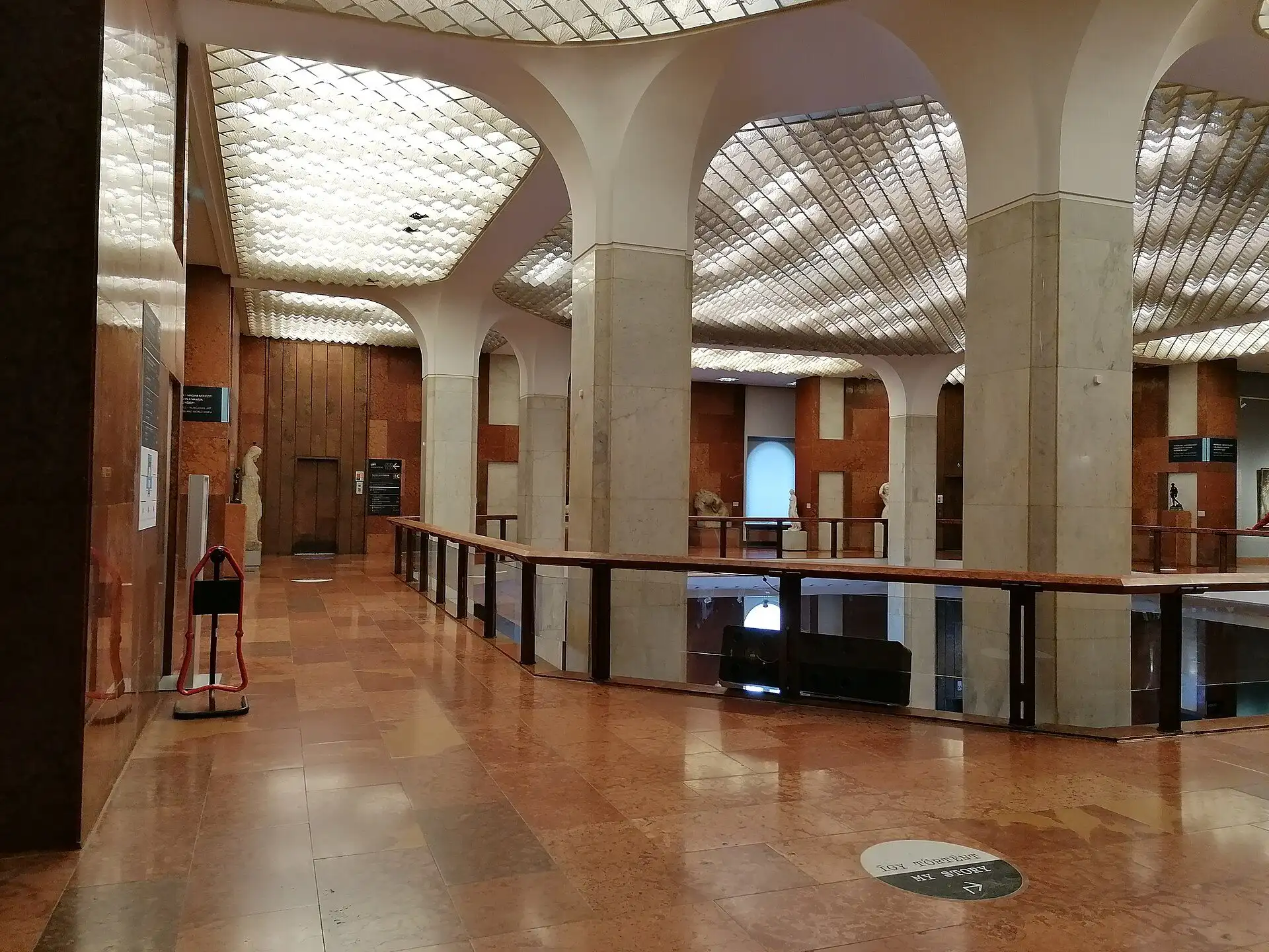A gallery of 19th-century Hungarian paintings inside the Hungarian National Gallery in Buda Castle