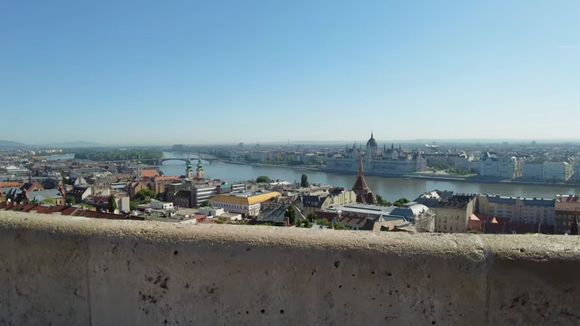 A breathtaking view of the Danube River and Pest side of Budapest from Fisherman's Bastion.